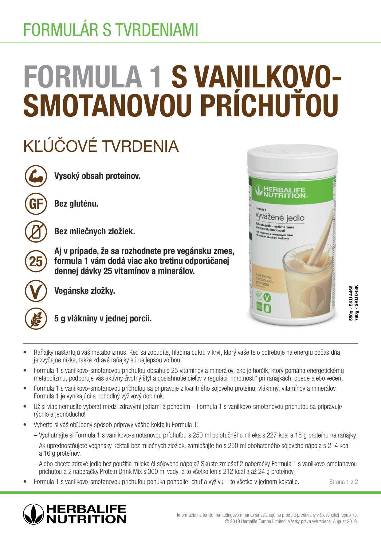 F1 vanilka smotana