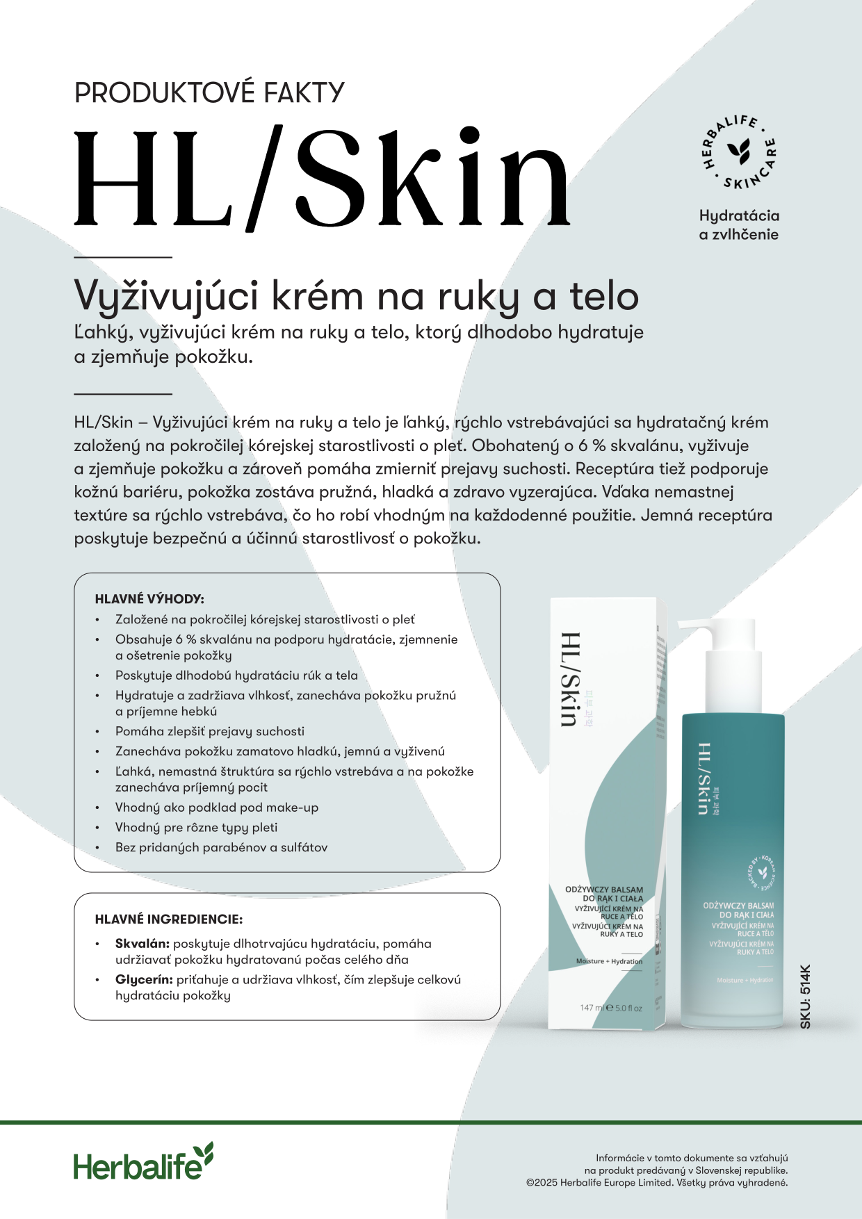HL/Skin krém na ruky a telo
