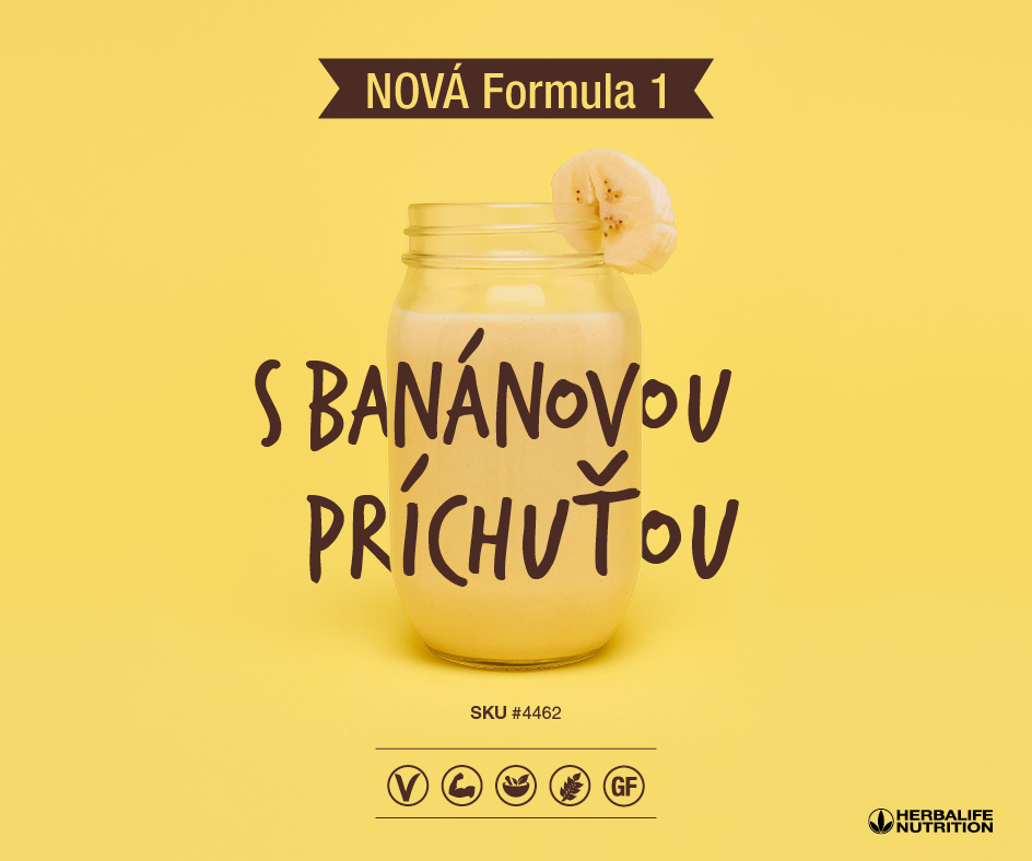 Formula 1-Vyvážené jedlo s príchuťou banánu