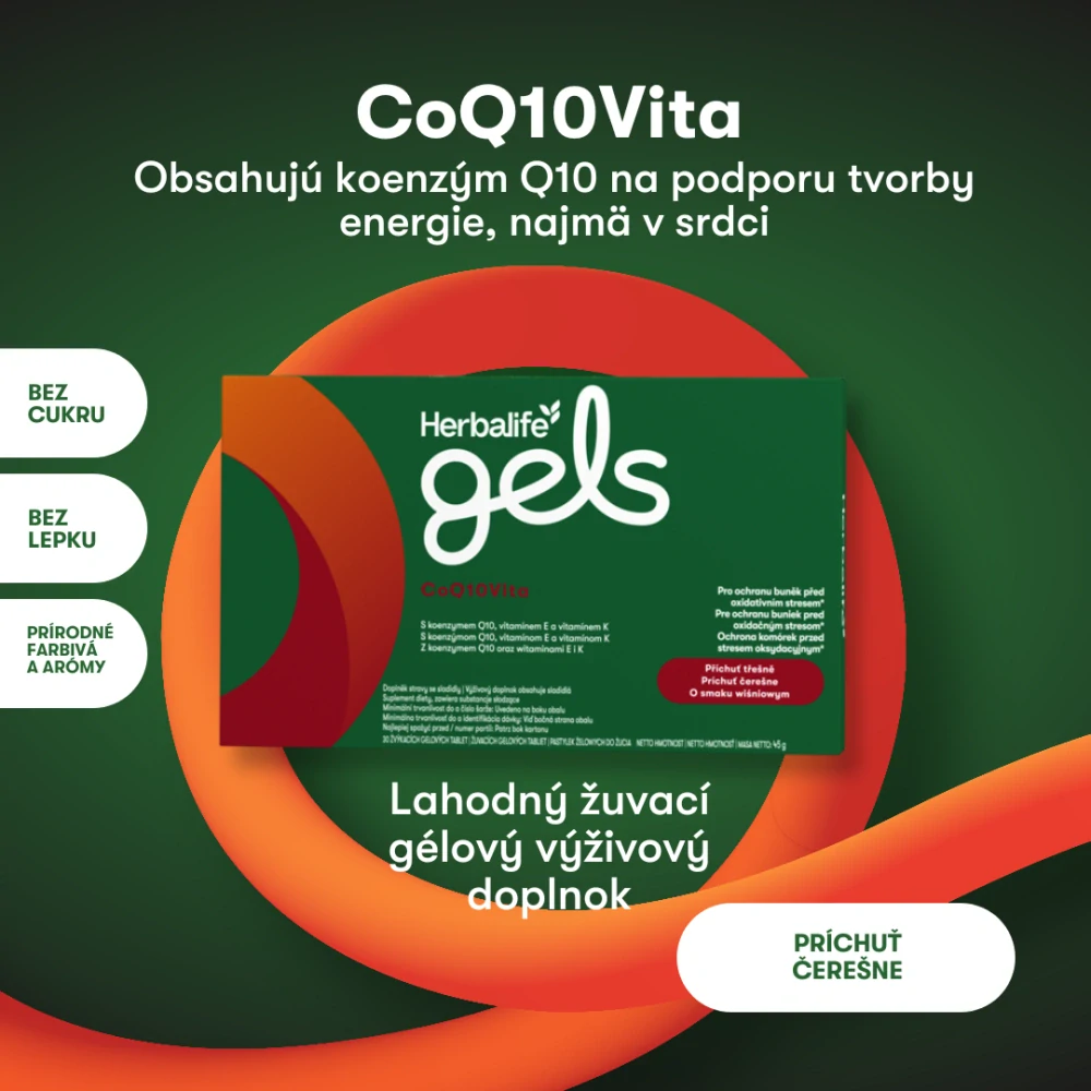 Gélové tablety na podporu energie, najmä v srdci.